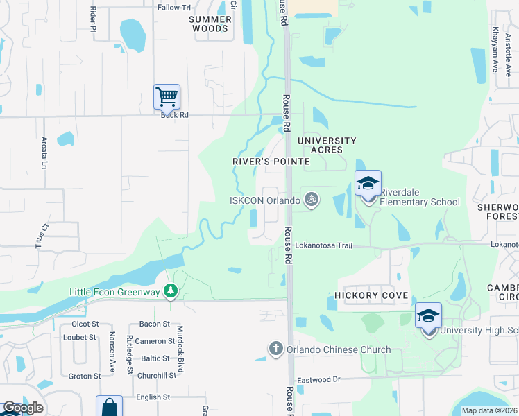 map of restaurants, bars, coffee shops, grocery stores, and more near 10831 Piping Rock Circle in Orlando