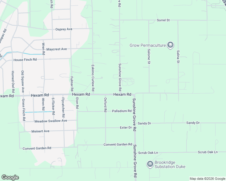 map of restaurants, bars, coffee shops, grocery stores, and more near 13341 Hexam Road in Spring Hill