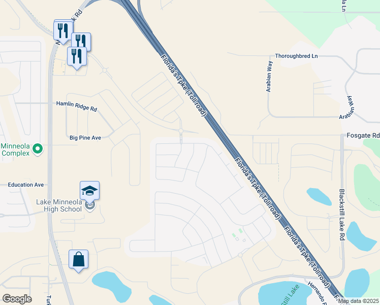 map of restaurants, bars, coffee shops, grocery stores, and more near 1200 Esperanza Ridge Road in Clermont