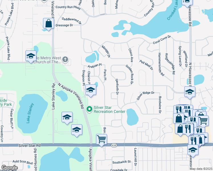 map of restaurants, bars, coffee shops, grocery stores, and more near 3213 Bon Air Drive in Orlando