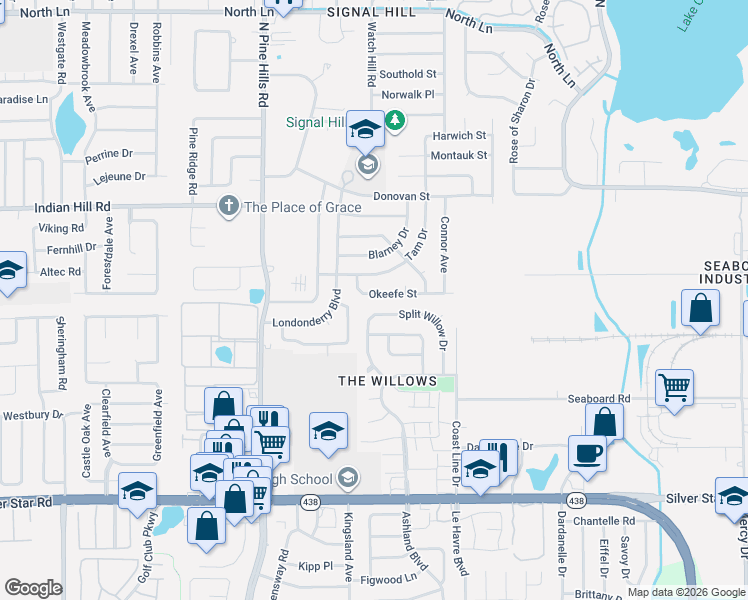 map of restaurants, bars, coffee shops, grocery stores, and more near 4904 Okeefe Street in Orlando