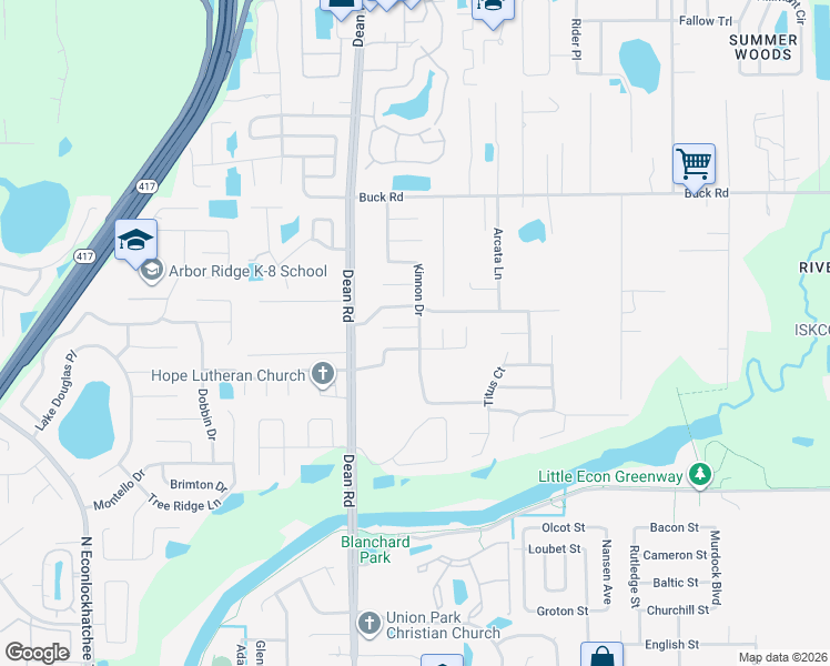 map of restaurants, bars, coffee shops, grocery stores, and more near 10138 Lichen Court in Orlando