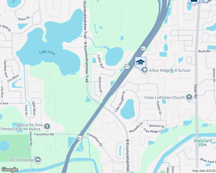 map of restaurants, bars, coffee shops, grocery stores, and more near 2713 Tannery Court in Orlando
