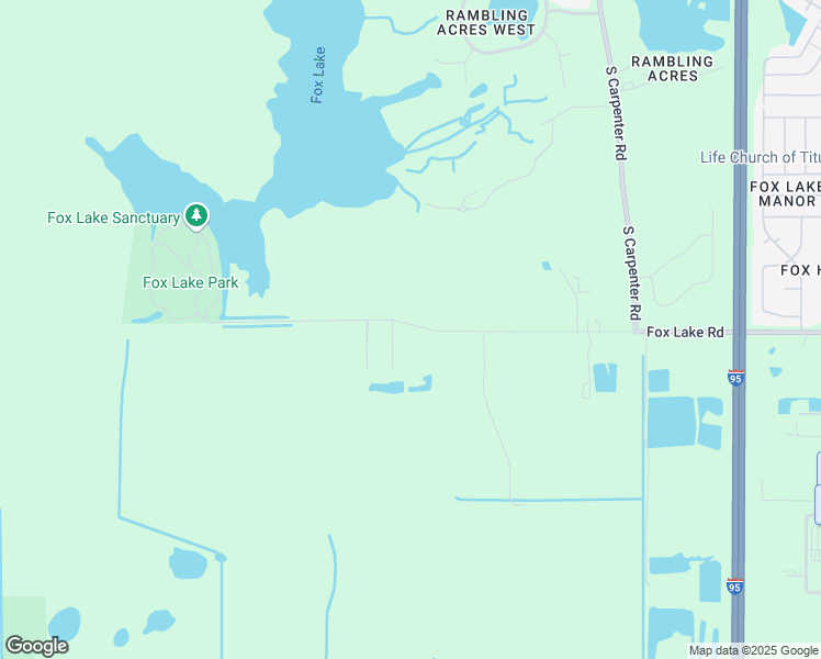 map of restaurants, bars, coffee shops, grocery stores, and more near 4105 Fox Lake Road in Titusville