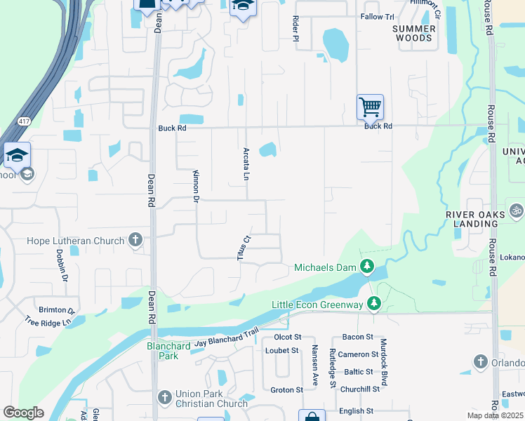 map of restaurants, bars, coffee shops, grocery stores, and more near 10357 Kapok Court in Orlando