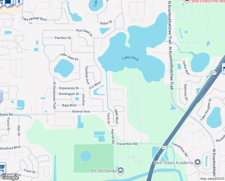 map of restaurants, bars, coffee shops, grocery stores, and more near 3115 Smu Boulevard in Orlando