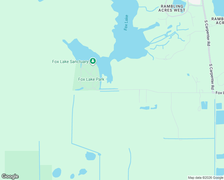 map of restaurants, bars, coffee shops, grocery stores, and more near Fox Lake Road in Mims