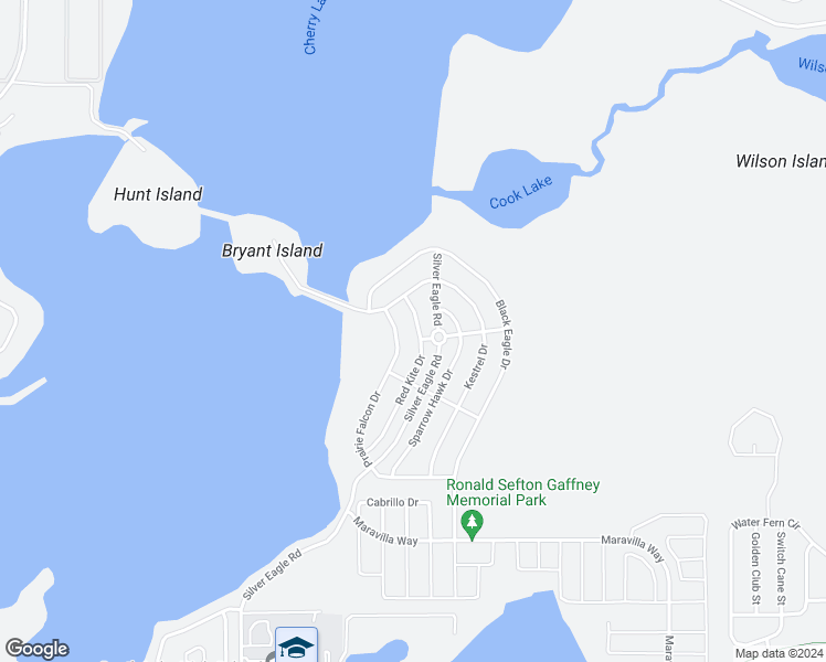 map of restaurants, bars, coffee shops, grocery stores, and more near 365 Red Kite Drive in Groveland