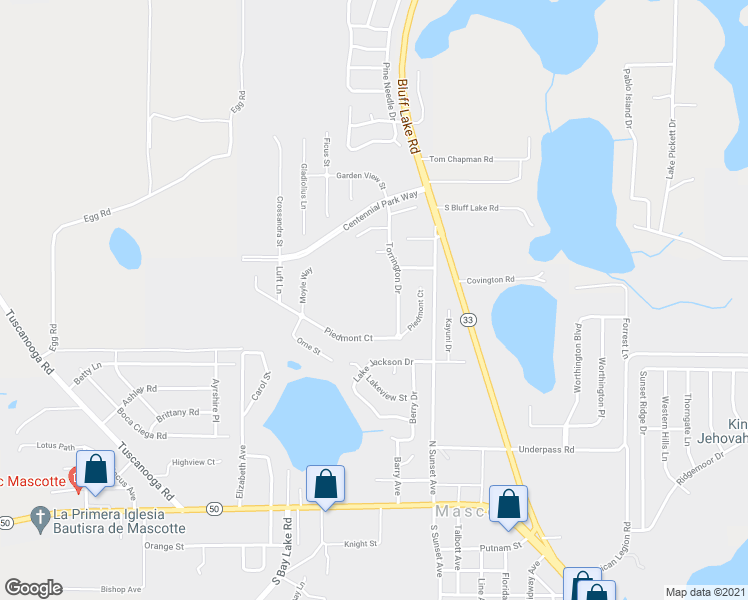 map of restaurants, bars, coffee shops, grocery stores, and more near 1795 Torrington Drive in Mascotte