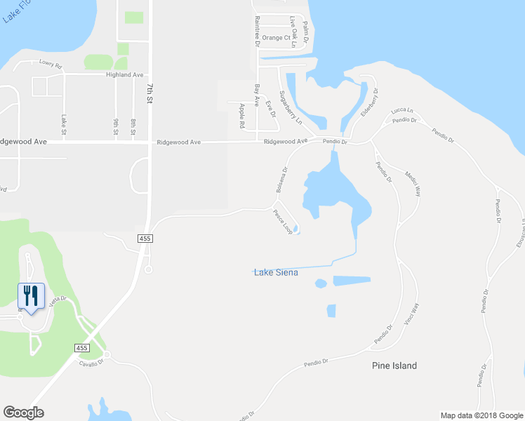 map of restaurants, bars, coffee shops, grocery stores, and more near 16739 Bolsena Drive in Montverde
