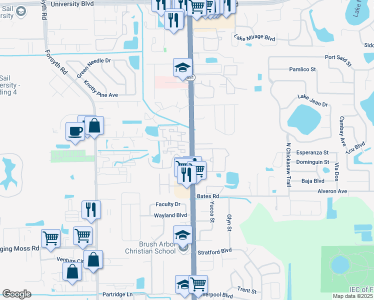 map of restaurants, bars, coffee shops, grocery stores, and more near 7507 Cranes Creek Court in Winter Park