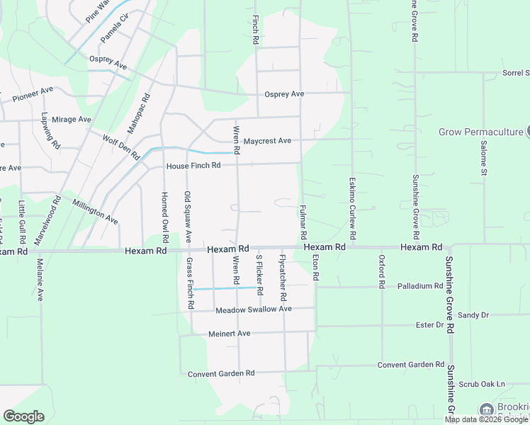 map of restaurants, bars, coffee shops, grocery stores, and more near 11144 Wren Road in Weeki Wachee