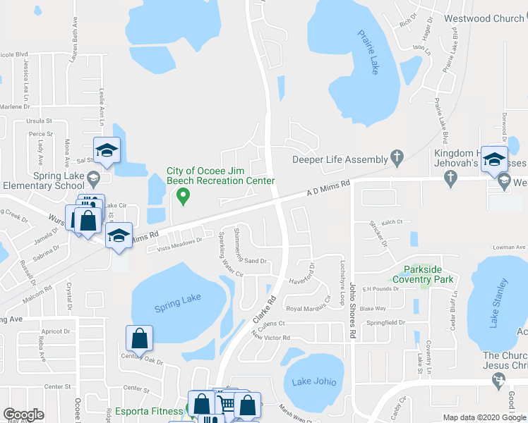 map of restaurants, bars, coffee shops, grocery stores, and more near 1175 Turtle Lake Court in Ocoee