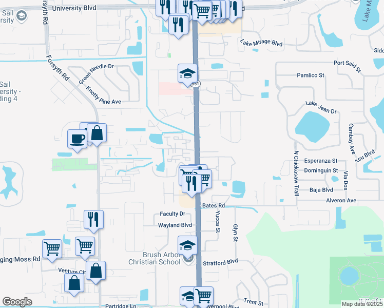 map of restaurants, bars, coffee shops, grocery stores, and more near 7507 Cranes Creek Court in Winter Park