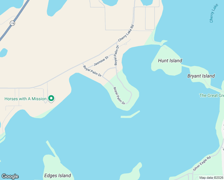 map of restaurants, bars, coffee shops, grocery stores, and more near 16802 Royal Palm Drive in Groveland