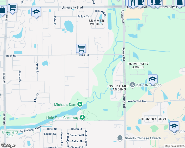 map of restaurants, bars, coffee shops, grocery stores, and more near 2819 Aein Road in Orlando