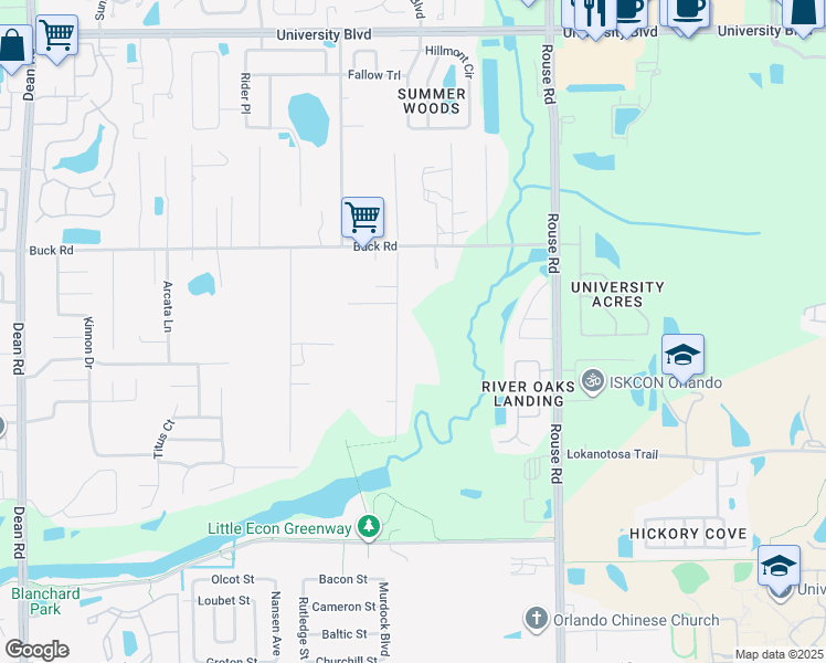 map of restaurants, bars, coffee shops, grocery stores, and more near 2819 Aein Road in Orlando