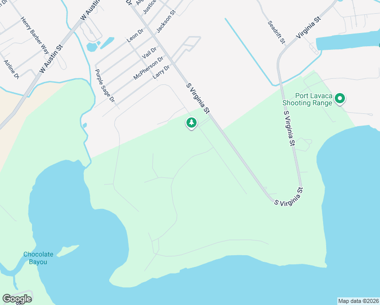 map of restaurants, bars, coffee shops, grocery stores, and more near Channel Bass Lane in Port Lavaca