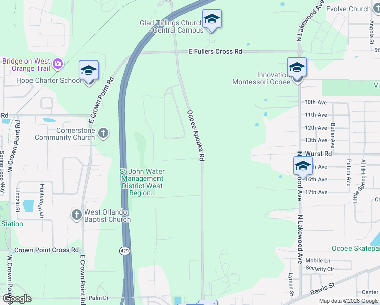 map of restaurants, bars, coffee shops, grocery stores, and more near 1825 Demastus Lane in Ocoee