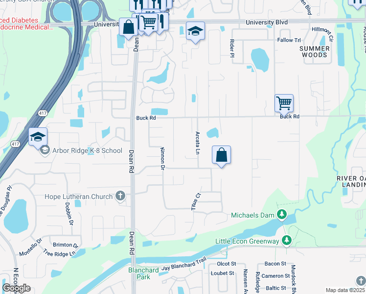 map of restaurants, bars, coffee shops, grocery stores, and more near 10212 Belgrove Place in Orlando