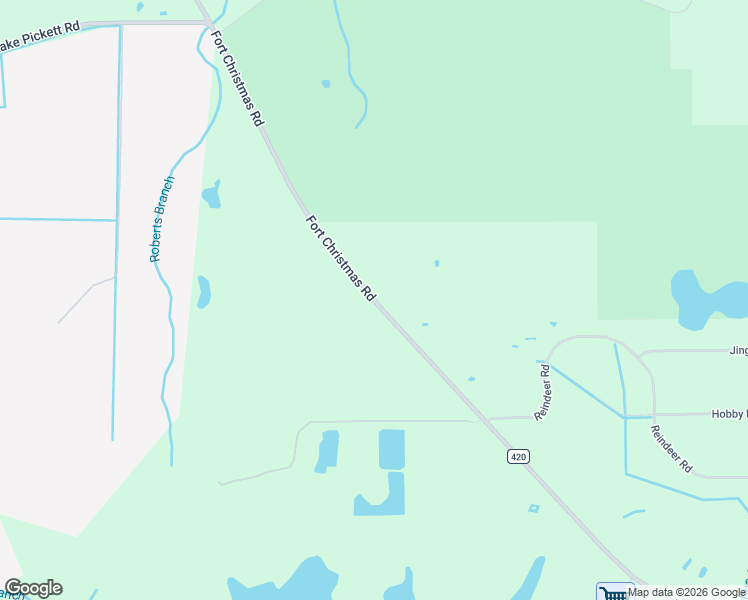 map of restaurants, bars, coffee shops, grocery stores, and more near Fort Christmas Road in Christmas