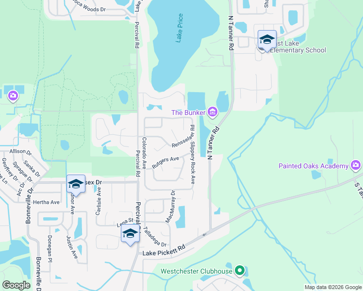 map of restaurants, bars, coffee shops, grocery stores, and more near 14224 Rensselaer Road in Orlando