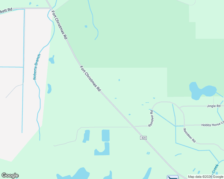 map of restaurants, bars, coffee shops, grocery stores, and more near 20747 Fort Christmas Road in Christmas