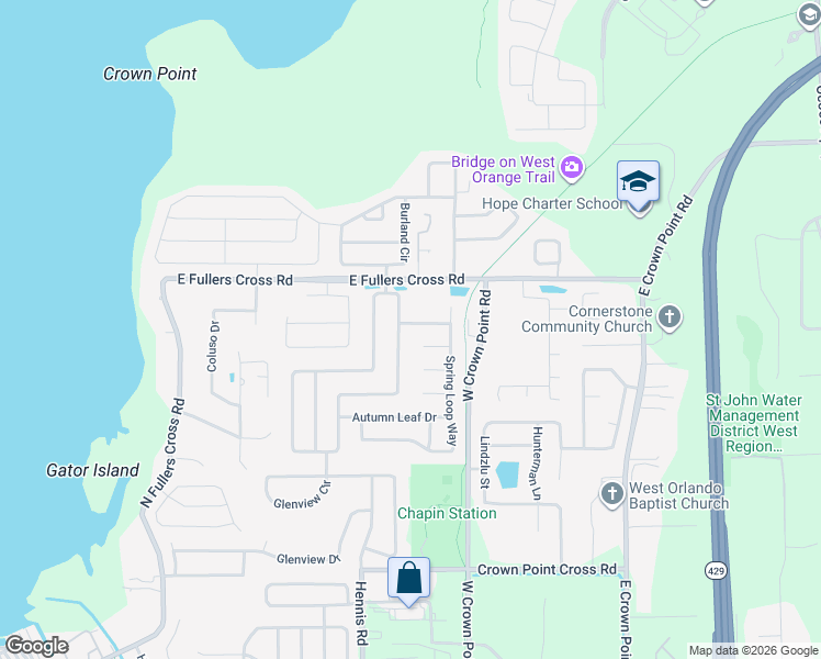 map of restaurants, bars, coffee shops, grocery stores, and more near 1646 East Spring Ridge Circle in Winter Garden
