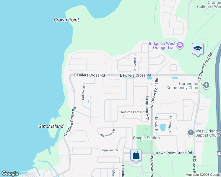 map of restaurants, bars, coffee shops, grocery stores, and more near 632 Monte Vista Way in Winter Garden