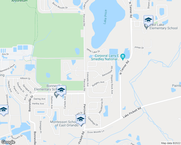 map of restaurants, bars, coffee shops, grocery stores, and more near 14012 Rensselaer Road in Orlando