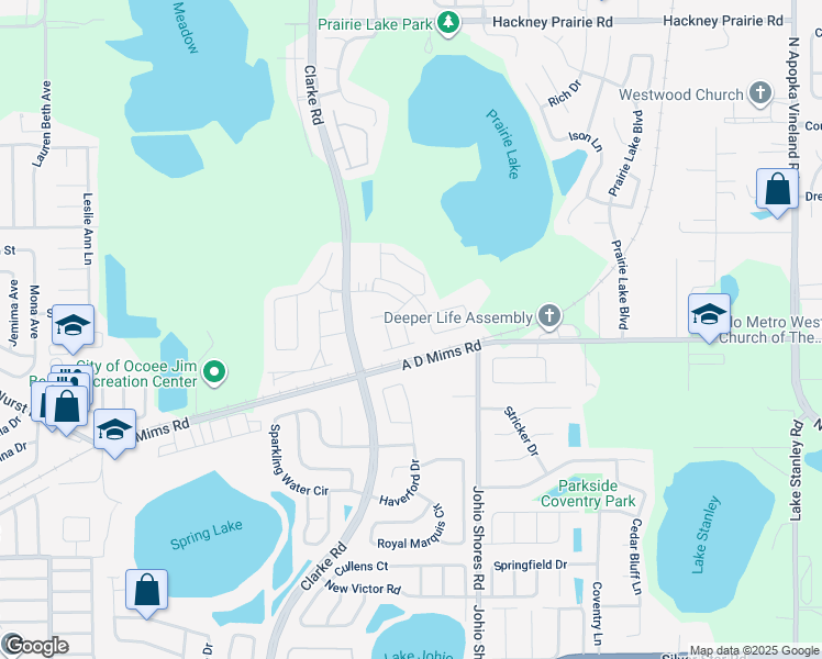 map of restaurants, bars, coffee shops, grocery stores, and more near 1976 Switch Grass Circle in Ocoee