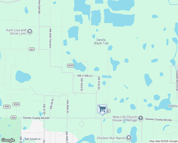 map of restaurants, bars, coffee shops, grocery stores, and more near 4228 Southwest 115th Lane in Webster