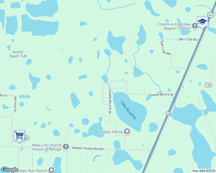 map of restaurants, bars, coffee shops, grocery stores, and more near 3355 County Road 677 in Webster