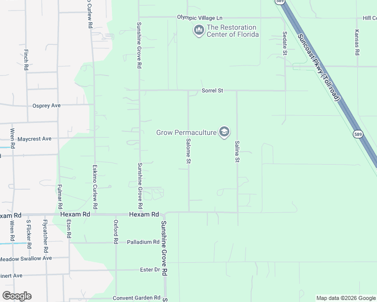 map of restaurants, bars, coffee shops, grocery stores, and more near 11152-11198 Salome St in Brooksville