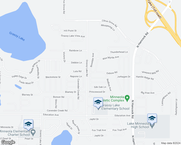 map of restaurants, bars, coffee shops, grocery stores, and more near 917 Boxelder Avenue in Minneola