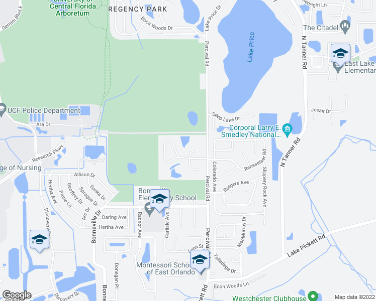 map of restaurants, bars, coffee shops, grocery stores, and more near 3108 Poppyseed Court in Orlando