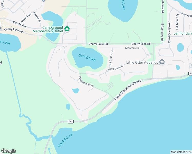 map of restaurants, bars, coffee shops, grocery stores, and more near 9841 Spring Lake Drive in Clermont