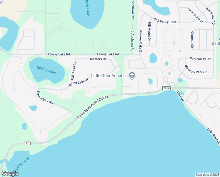 map of restaurants, bars, coffee shops, grocery stores, and more near 16521 Spring Park Drive in Clermont