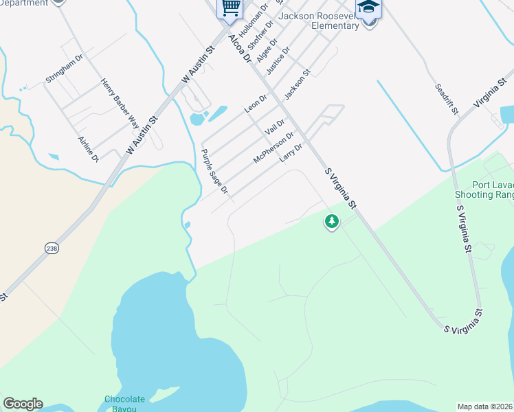 map of restaurants, bars, coffee shops, grocery stores, and more near 1004 Purple Sage Drive in Port Lavaca