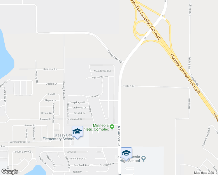 map of restaurants, bars, coffee shops, grocery stores, and more near 820 Arbor Pointe Avenue in Minneola