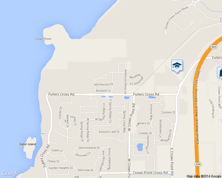 map of restaurants, bars, coffee shops, grocery stores, and more near 1027 Burland Circle in Winter Garden