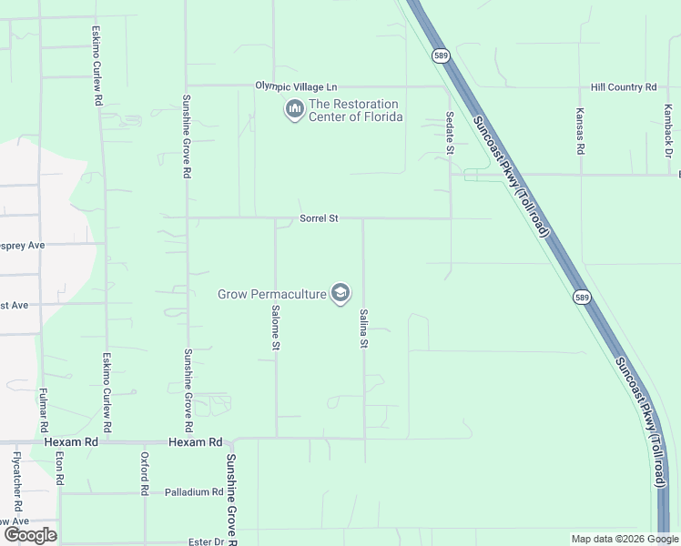 map of restaurants, bars, coffee shops, grocery stores, and more near 11317 Salina Street in Brooksville