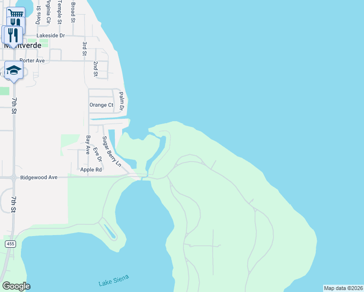 map of restaurants, bars, coffee shops, grocery stores, and more near 17001 Luoga Lane in Montverde