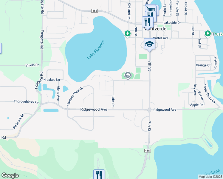map of restaurants, bars, coffee shops, grocery stores, and more near in Montverde
