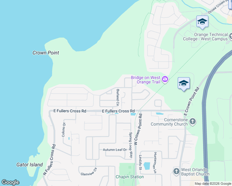 map of restaurants, bars, coffee shops, grocery stores, and more near 1137 Burland Circle in Winter Garden
