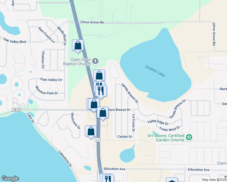 map of restaurants, bars, coffee shops, grocery stores, and more near 949 Cherry Laurel Street in Minneola
