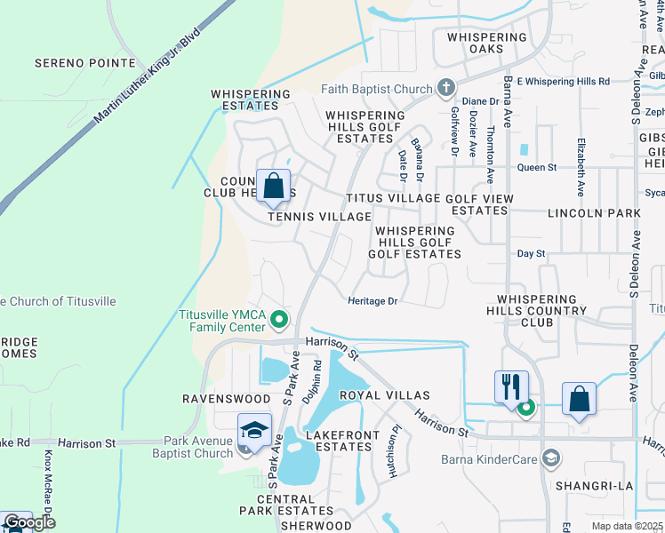 map of restaurants, bars, coffee shops, grocery stores, and more near 1911 Dipol Courtway in Titusville