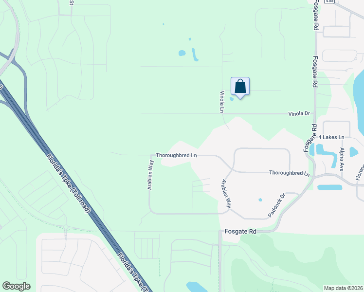 map of restaurants, bars, coffee shops, grocery stores, and more near 15245 Thoroughbred Lane in Montverde