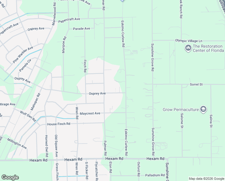 map of restaurants, bars, coffee shops, grocery stores, and more near 13195 Osprey Avenue in Weeki Wachee