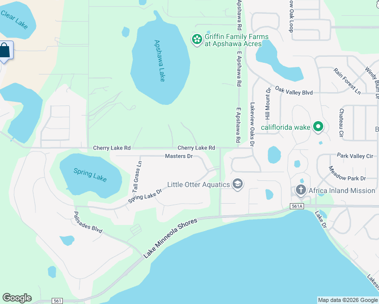 map of restaurants, bars, coffee shops, grocery stores, and more near 10821 Masters Drive in Clermont
